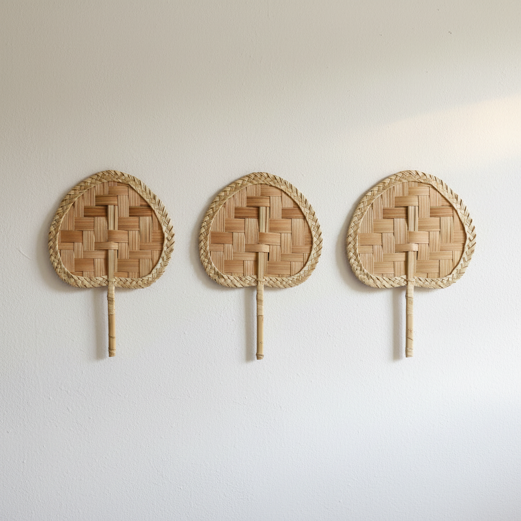 Marwha palm hand fan, additional view — Khoos