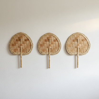 Marwha palm hand fan, additional view — Khoos