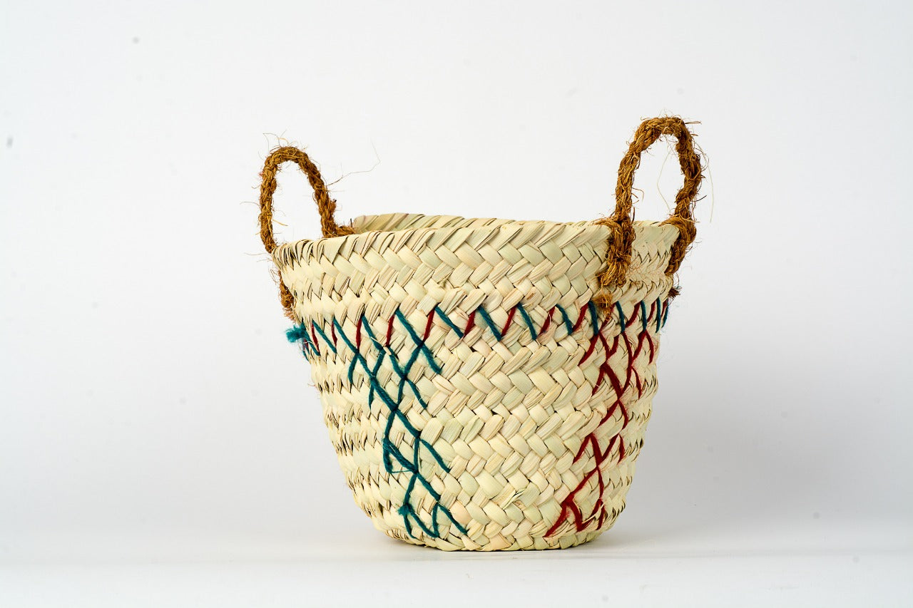 Tiny basket / catch-all with colored strings